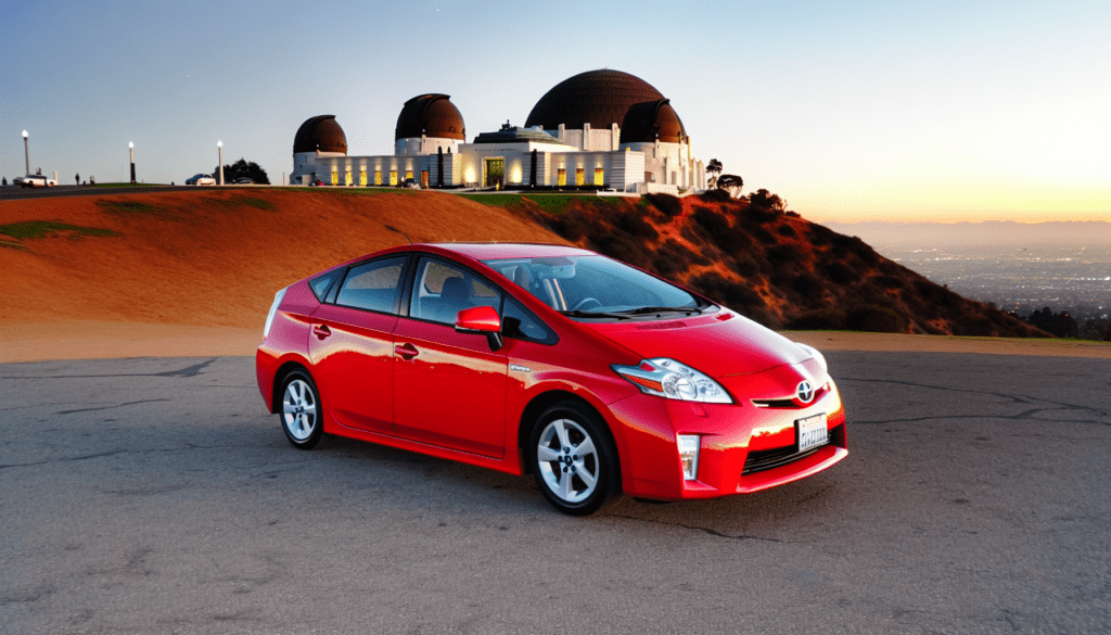 Red Prius Los Angeles Rental for Rideshare and Delivery Riders