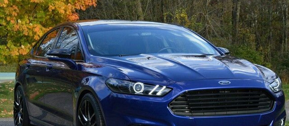 Blue ford Fusion for rent in LA