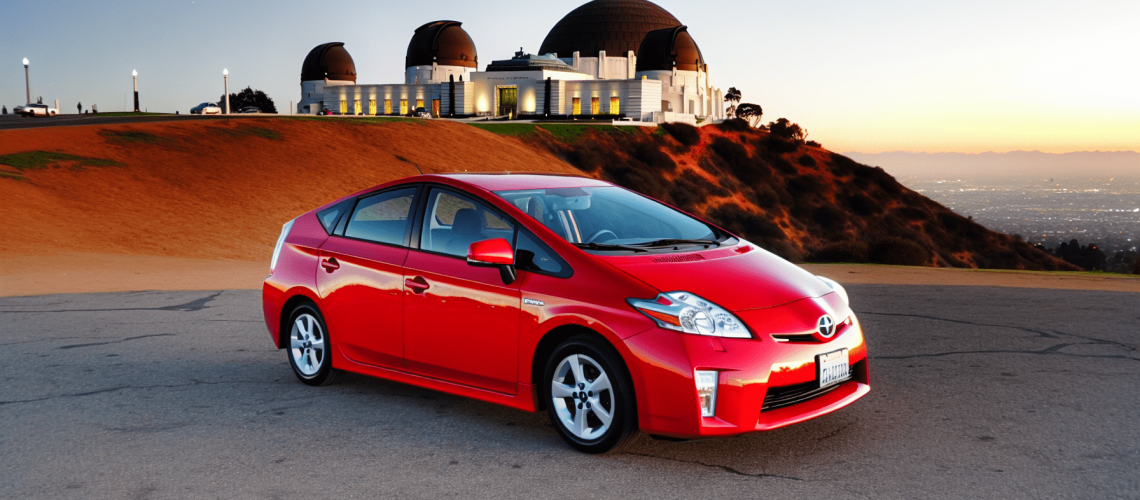 Red Prius Los Angeles Rental for Rideshare and Delivery Riders