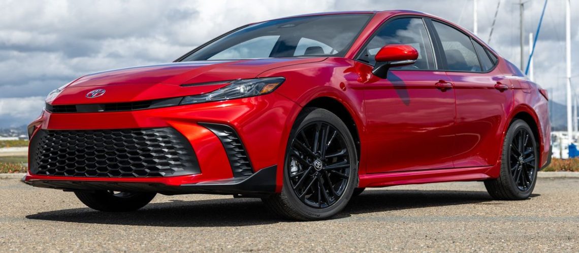 Red Toyota Camry car rental in Los Angeles